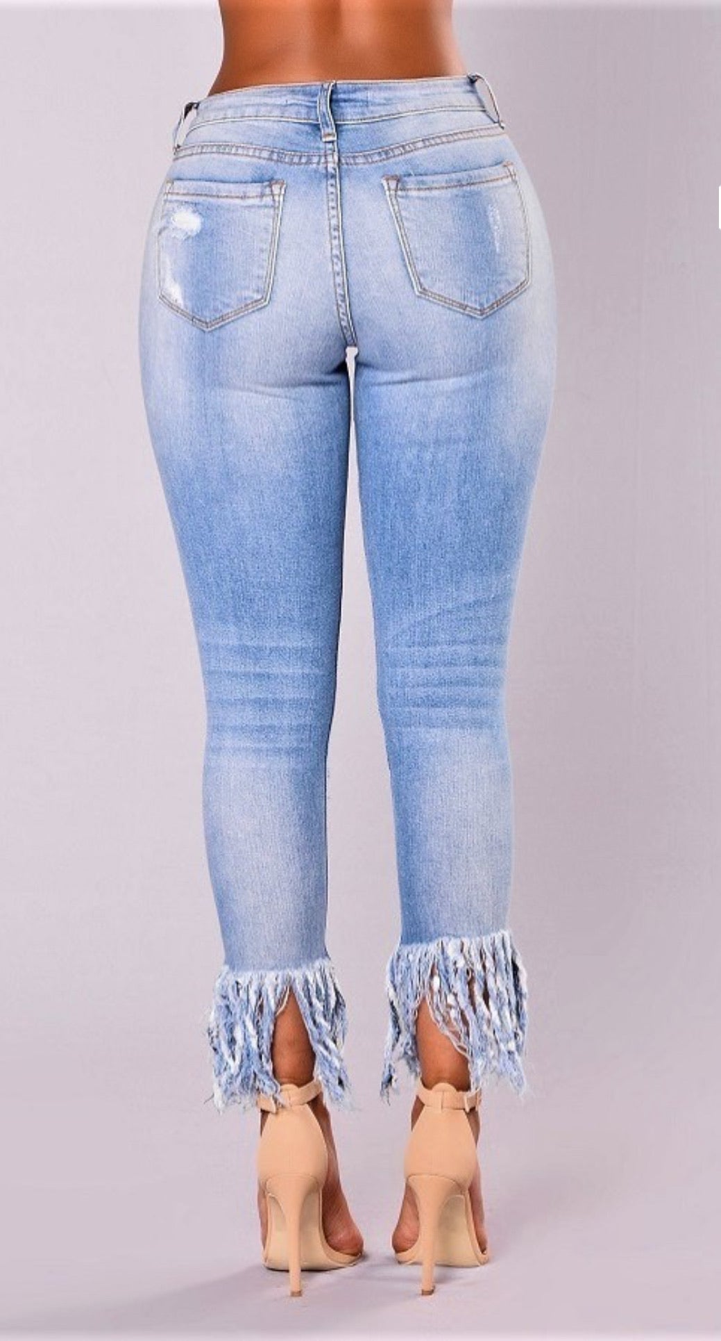 Rachel Cropped Fringe Jeans